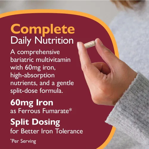 Miniatura 8 de Celebrate Vitamins Multi-Complete, 60mg Hierro – Multivitamínico bariátrico diario para pacientes con gastrectomía de manga y cirugía de bypass