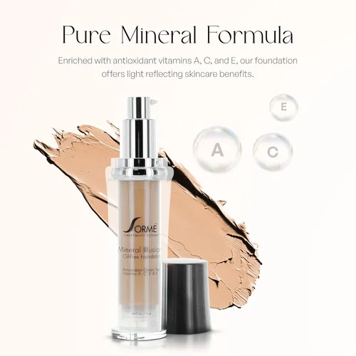 Miniatura 6 de SORMÉ Mineral Illusion Base líquida sin fragancia y aceite con protector solar no químico, fórmula mineral, hidratante con manteca de karité, Beige