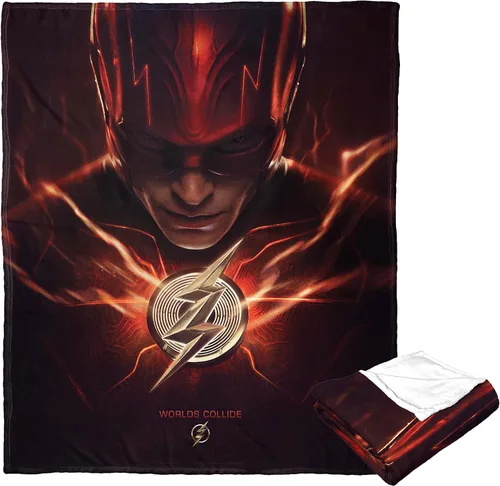 Miniatura 2 de Northwest DC - The Flash - Manta de seda táctil, 50 x 60 pulgadas, Batman y Flash