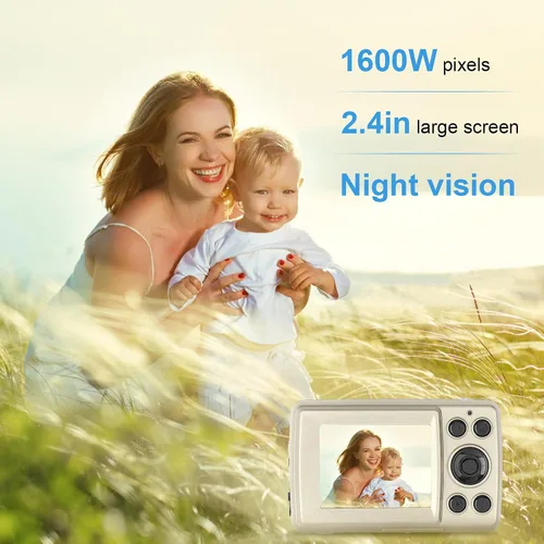 Miniatura 3 de Cámara digital para niños 1080P HD con zoom de 16X, compacta y portátil para fotografía, cámara de juguete para niños de 3 a 12 años
