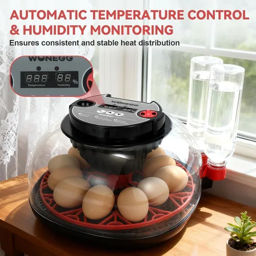 Miniatura 5 de Gen II - Incubadora automática de 12 huevos, humedad de dos etapas con recarga automática y control de temperatura estable, giro automático