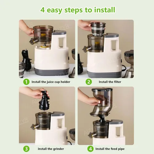 Miniatura 7 de AIZYR Juicer Machine Potente Juicer, 500W Máquina centrífuga Juicer Máquina 99% Jugo Pureza Jugo Jugo Tanto Fruta como Vegetal, Rojo