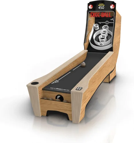 Miniatura 8 de Skee-Ball Juego de máquina de mesa arcade para sala de recreación en el sótano del hogar, diversión clásica nostálgica premium y nostálgica de rollo