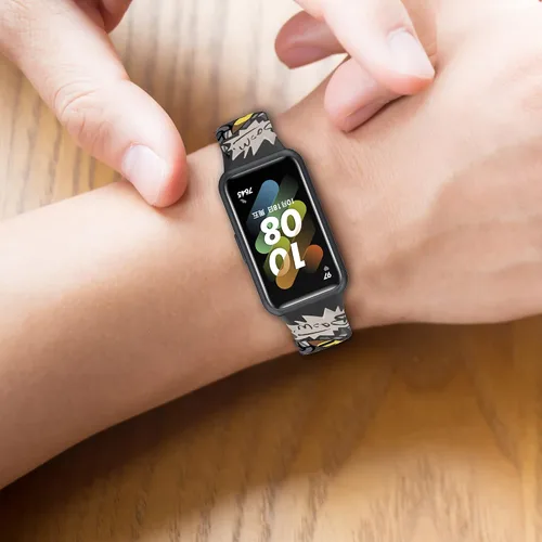 Miniatura 2 de FitTurn Paquete de 5 bandas deportivas ajustables de goma de silicona con estampado de camuflaje, accesorios para HUAWEI Band 7/Honor Band 7 Fitness
