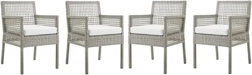 Miniatura 8 de Modway Aura Piece - Juego de mimbre para exteriores, gris gris