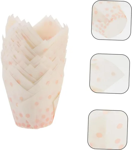 Miniatura 7 de 50 piezas para tartas y muffins, soportes para cupcakes rosa, pergamino, forros para magdalenas, forro de mousse, para hornear, tazas de yogur