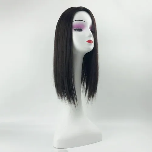 Miniatura 6 de YYDS Mezcla natural Snythetic, para mujer, pérdida de cabello, parte derecha, de seda, con clip (12# marrón cálido)