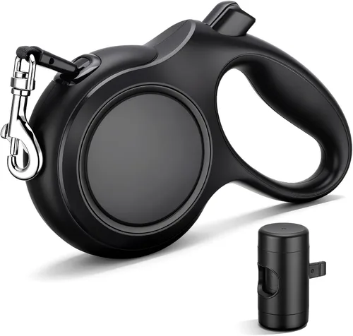Segarty Correa retráctil para perro de 16 pies con soporte desmontable para bolsa de excrementos, correa para caminar de 16.4 ft para mascotas de