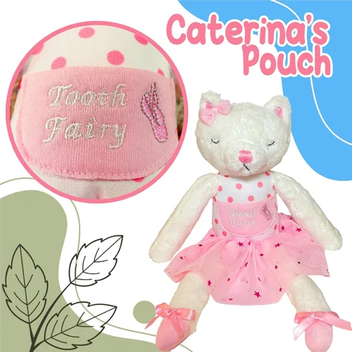 Miniatura 5 de Caterina - Almohada de hada de dientes de gato para niñas, muñeca de hada de dientes de bailarina