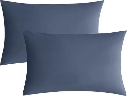 Miniatura 17 de JELLYMONI Juego de 2 fundas de almohada estándar de algodón lavado con textura similar al lino, color ámbar naranja de 20 x 26 pulgadas, fundas