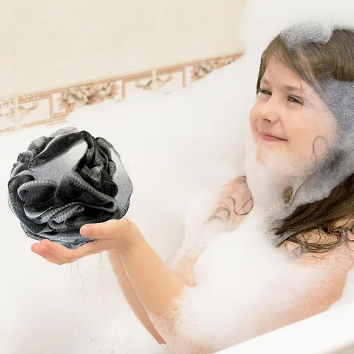 Miniatura 7 de 10 paquetes de esponjas de baño tipo lufa de 40g, esponjas de malla suaves para la ducha, bolas de baño exfoliantes para mujeres, hombres y niños