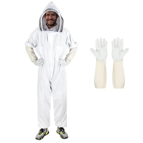 Trajes de Apicultor para Hombres y Mujeres, Traje de Apicultor con Guantes de Apicultura, Traje de Apicultura con Capucha y Velo, Traje de Apicultor