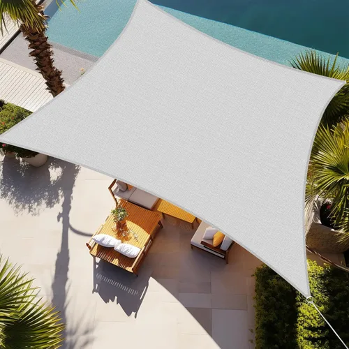 Shade&Beyond - Toldo tipo vela rectangular de 20 x 20 pies para proporcionar sombra, para patios, color gris claro