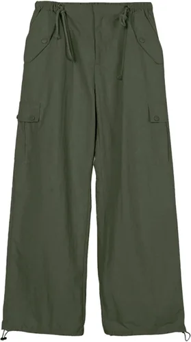 Miniatura 2 de Rolanko Pantalones de paracaídas para niñas, pantalones cargo Y2K con bolsillos, pantalones deportivos Harajuku para niños de 4 a 14 años