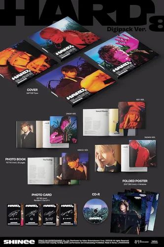 Miniatura 2 de SHINee HARD 8º álbum Digipack KEY versión CD+1p póster plegado en paquete+28p PhotoBook+1p PhotoCard+seguimiento sellado