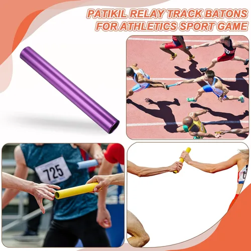 Miniatura 7 de PATIKIL Juego de bastones de pista de relé, tubo de aleación de aluminio, palo de carreras para atletismo al aire libre, herramienta de juego