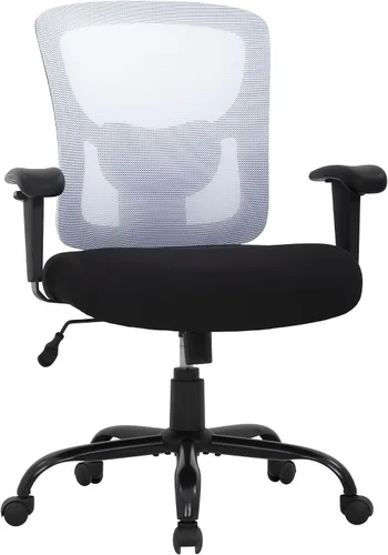 Miniatura 11 de Silla de escritorio ergonómica, silla de oficina, silla de computadora de 500 libras con soporte lumbar, asiento ancho, brazos ajustables