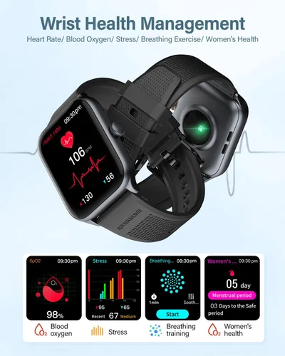 Miniatura 3 de RIVERSONG Reloj inteligente para hombres y mujeres (respuesta/hacer llamadas), rastreador de actividad física de 1.85 pulgadas con más de 100 modos