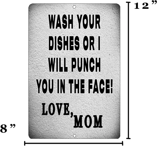 Miniatura 3 de Rogue River Tactical Divertido letrero de metal para cocina, 12 x 8 pulgadas, decoración de pared para el hogar, con texto en inglés "Bar Wash Your