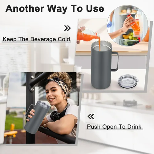 Miniatura 3 de Enfriador de vino 2 en 1, botella individual y vaso de viaje, enfriador de botella de vino de acero inoxidable de 42 onzas sin hielo, taza aislada
