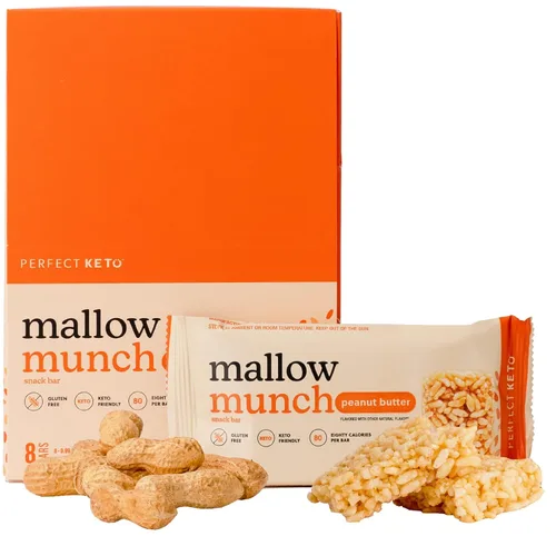 Miniatura 8 de Perfect Keto Munch de malva sin gluten, barras de cereales, barra de desayuno, sin arroz, bajo en azúcar, bajo en carbohidratos, crujiente