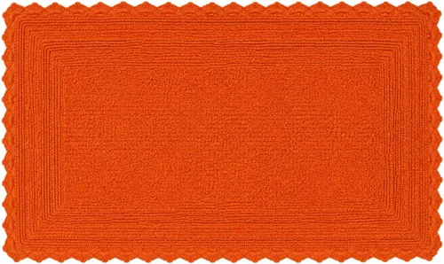 Miniatura 13 de Royal Blaze Tapete de baño de algodón rojo, reversible, pequeño ovalado de 18 x 26 pulgadas, lavable y decorativo