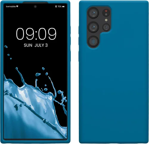 Miniatura 144 de kwmobile Funda compatible con Samsung Galaxy S22 - Funda de silicona TPU con acabado suave - Blue Reef