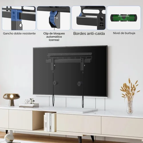 Miniatura 5 de Suptek - Soporte de pared para TV sin tachuelas para la mayoría de televisores de 23 a 60 pulgadas hasta 99 lb, soporte de perfil bajo sin taladro