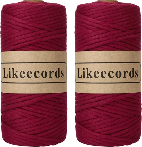 Miniatura 48 de Likeecords - Cuerda de macramé de 4 mm de un solo hilo, 80 m de cuerda de macramé colorida, cuerda de algodón para macramé, cuerda de algodón