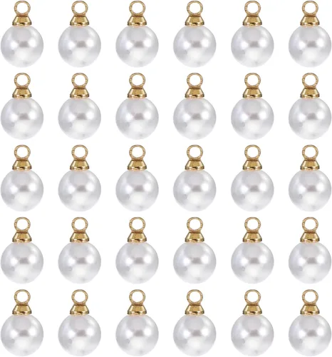 Miniatura 9 de PATIKIL 100 cuentas de perlas de perlas de imitación para hacer joyas, pulseras, aretes, collar, Navidad
