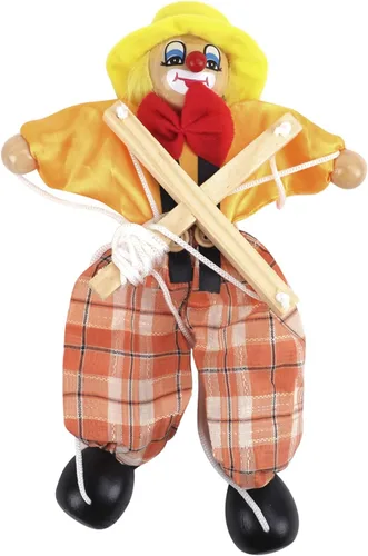 Miniatura 2 de Marionetas de marioneta de payaso muñeca de cuerda, marioneta de mano, marioneta de madera para adultos, marionetas interactivas, muñecos de cuerda