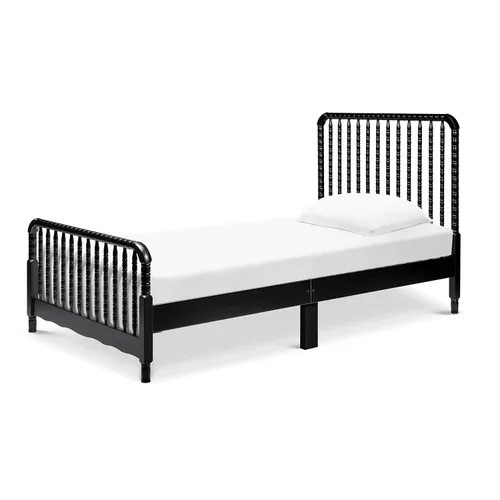 Davinci Jenny Lind - Cama individual con postes de husillo de madera en ébano - Listones de soporte de colchón incluidos
