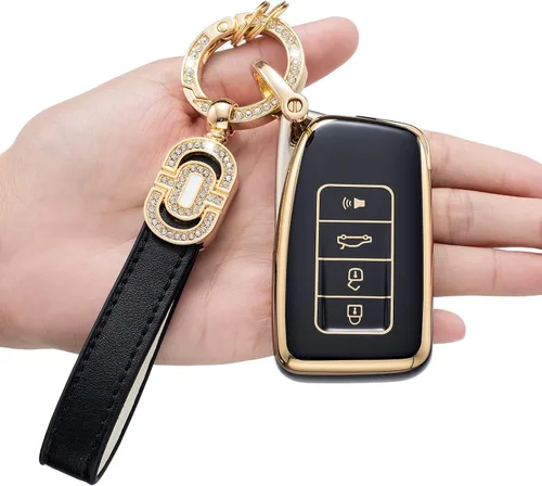 Miniatura 2 de Funda para llavero de TPU adecuada para Lexus RX ES GS LS NX RS GX LX RC LC Smart Key Fob, Modelo A (negro)., Negro, Moderno