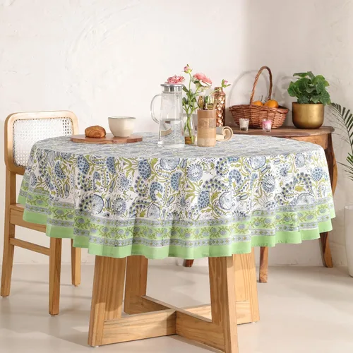 Miniatura 65 de Funda de mesa impresa a mano con diseño exquisito, tela de algodón premium, perfecta para comedor y decoración, mantel de mesa