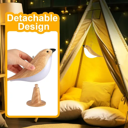 Miniatura 5 de Deogos Paquete de 2 Lámparas de Mesa Lindas con Forma de Pájaro, Control Táctil/Brillo Regulable/3 Temperaturas de Color/Lámpara de Escritorio