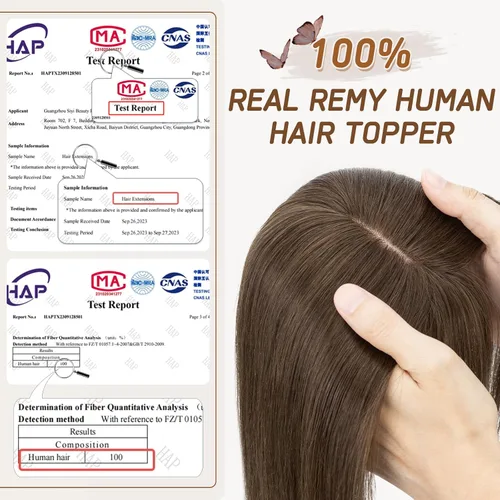 Miniatura 46 de Rich Choices Pelucas con topper de cabello para mujeres, cabello humano real 100% Remy, sin flequillo, para mujeres con adelgazamiento en la parte