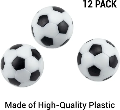 Miniatura 2 de IFAMIO Juego de 12 pelotas de futbolín de fútbol, mini pelotas de fútbol en blanco y negro, mini pelotas de fútbol de mesa