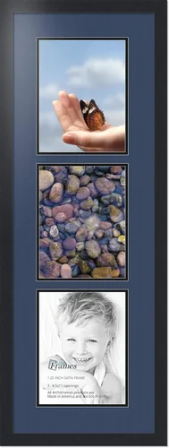 Miniatura 139 de ArtToFrames Marco de fotos tipo collage con estera doble con 3 aberturas de 5x7 y marco negro satinado Uva