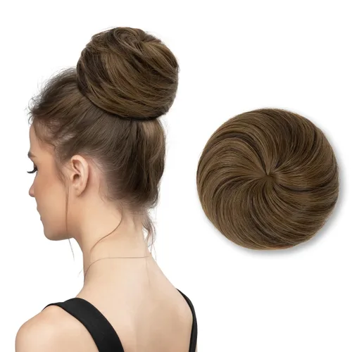 Miniatura 30 de Moño de bailarina, pieza sintética para recoger el cabello, moño de extensión de cabello Q3 de Sarla Negro azabache