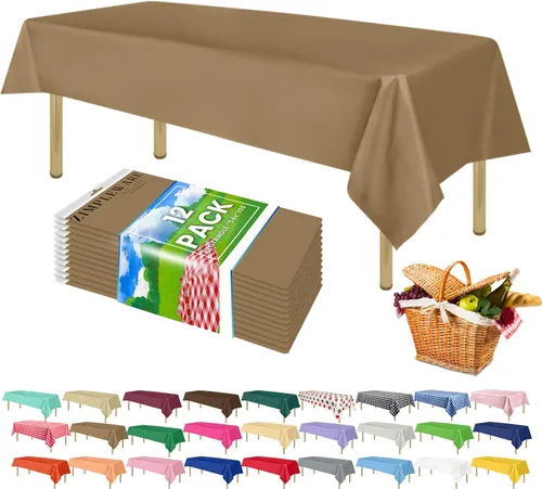 Miniatura 45 de Zimpleware - Mantel redondo de plástico para fiestas de 213 cm (84 pulgadas) de diámetro (paquete de 1, 6 y 12 unidades)