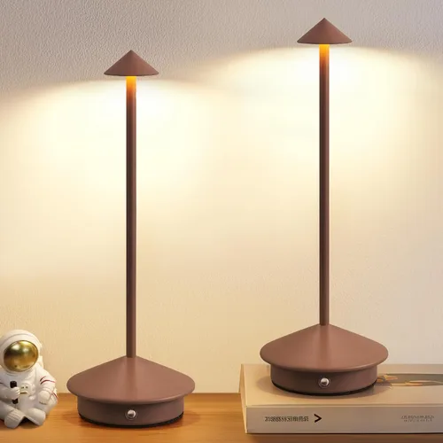 Miniatura 14 de Juego de 2 lámparas de mesa modernas inalámbricas, lámparas de escritorio LED portátiles, iluminación con batería recargable de 5000mAh