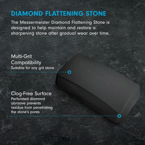 Miniatura 2 de Messermeister Aplanador de piedra de diamante – Restaura la superficie plana a cualquier piedra – Abrasivo de diamante perforado sin obstrucciones