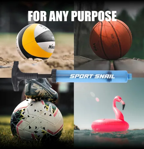 Miniatura 7 de Bomba de mano para pelotas – Bomba de aire portátil con aguja de 3 piezas y estuche compacto – Inflador de pelota deportiva pequeña – Voleibol