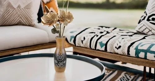 Miniatura 5 de AeraVida Jarrón de madera tallada a mano de hibisco y mango de 8 pulgadas Florero decorativo de madera en forma de botella marrón para sala