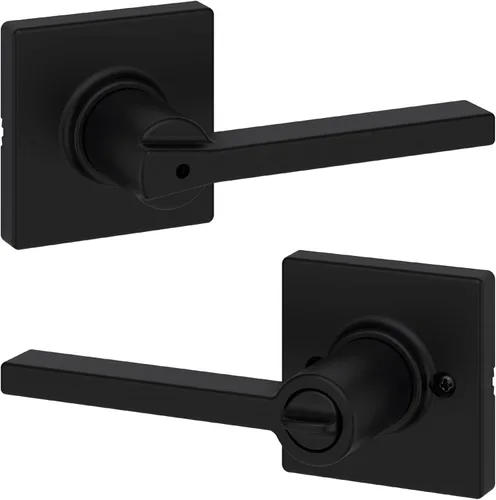 Miniatura 35 de Kwikset Casey - Manija de puerta de paso interior, palanca para puertas de armario y pasillo, manija reversible sin bloqueo, negro mate