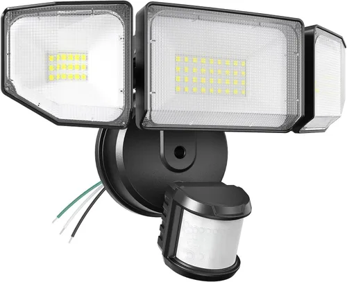 Miniatura 10 de Abovizo Luces de seguridad LED de 85 W con sensor de movimiento para exteriores, 8500 lm de atardecer al amanecer, IP65 impermeable, 6500 K, luz