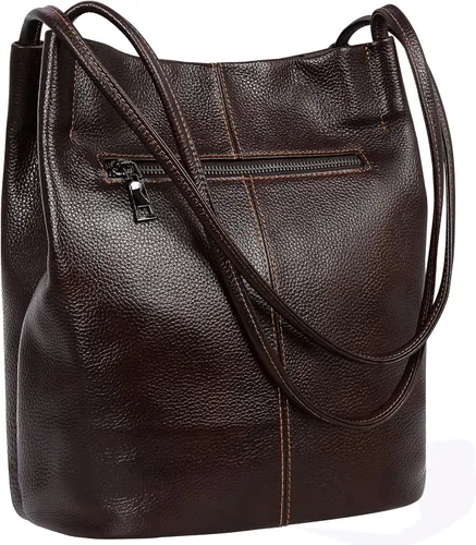 Miniatura 44 de Iswee - Bolsos de cuero genuino, diseño de hombro Hobo, bolsos para mujer
