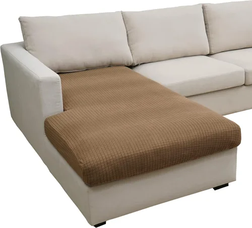 Miniatura 10 de Eismodra - Funda de sofá modular y en forma de L, funda para chaise longue, funda elástica mágica para sofá de 3 cojines en forma de L, funda