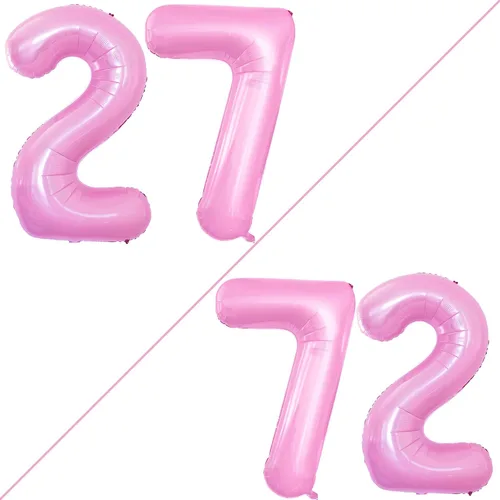 Miniatura 2 de GOER Globos del número 27 para decoraciones de fiesta de cumpleaños de 27 pulgadas, globos de helio de aluminio jumbo de 42 pulgadas para decoración