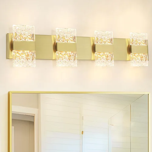 Miniatura 17 de Lámpara de tocador de baño moderna de cromo de 4 luces, elegantes accesorios de iluminación de baño de LED de cromo sobre espejo, accesorios